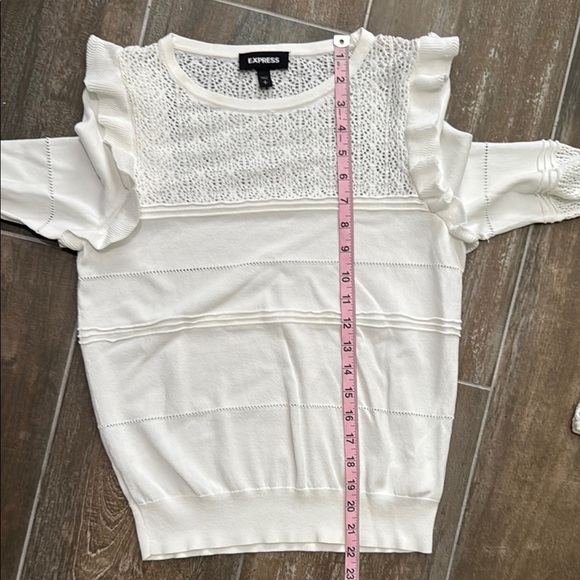 Express White Lace Detail Blouse - Picture 9 of 9